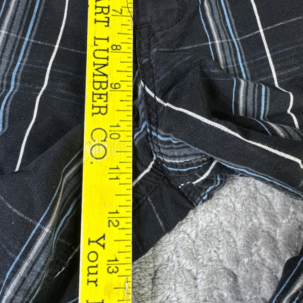 OTB Mens 32 Black White/Blue Striped Casual Flat Front Casual Dress Shorts - Picture 9 of 10